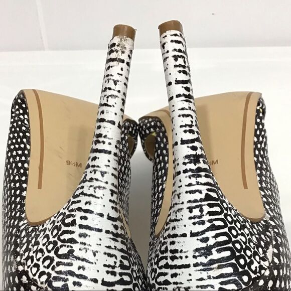 B By Betty Mueller Black & White Print Stilettos Pumps Size 9 1/2 Good Condition - Picture 5 of 10